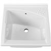 Inbagno Vasca Lavatoio 61x61 Cm In Ceramica Bianca Lucida Linea Revine Con Installazione A Incasso O Da Appoggio Su Piano O Muretto