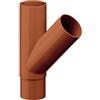 INEFA Deviatore per pluviale 45 gradi 50mm/50mm Marrone PVC | Diramazione tubo in plastica accessorio grondaia, montaggio facile, Made in Germany