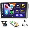 Hikity 4+64G 9 Autoradio Android per Toyota Avensis 2003-2009 | Touchscreen Wireless Carplay Autoradio 2 DIN GPS Navi Bluetooth WiFi FM/RDS Retrocamera Comandi al Volante 4+64G