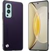 Longstong Custodia Adatta per OnePlus Nord 2 5G (6.43), Cover in pelle metallica serie CODE - Viola scuro