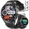 LIGE SMART Smartwatch Uomo, 1,85 Pollici HD Display con Chiamate Bluetooth/1000 mAh/Torcia, Frequenza Cardiaca/Sonno, 110+ Modalità Sportive, Orologio Smartwatch Compatibile con Android e iOS, Nero-Silicone