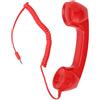 Vikye Ricevitore a Prova di Radiazioni con Cornetta Telefonica retrò, Presa Multifunzione per Telefoni Cellulari, Computer (rosso)