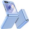 Doeshine Custodia per Samsung Z Flip 6 / Z Flip 7 FE, Protezione Dello Schermo Posteriore e Cerniera, Slim Fit, Stylish Texture, Hard Shockproof protettiva Cover per Z Flip 6 / Z Flip 7 FE (Azzurro)