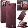 Azororo Cover per Xiaomi 17T 5G, Premium PU Pelle Custodia, Magnetica Carta Fessura Portafoglio Case, Flip Cavalletto Custodia per Xiaomi 17T - Vino Rosso