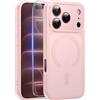 Qasyfanc Magnetica Cover per iPhone 18 Pro Max,Rosa chiaro | Compatibile con MagSafe,con 1 Pezzi Vetro Temperato Pellicola, Cover Clear Slim Fit Antiurto Militare Antigiallo