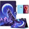 CXTCASE Custodia per Lenovo Tab P12 12,7 2023, lupo di montagna | pelle PU ultra sottile, fascia elastica, slot per schede, funzione supporto, portapenne, angoli multipli