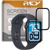 REY Pack 2X Pellicola salvaschermo 3D per Apple Watch SE 3 44MM, Nero, Copertura Completa, Pellicola Protettiva Protezione Schermo, 3D / 4D / 5D
