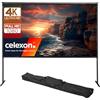 celexon basic line Faltrahmenleinwand 221 x 124 cm, 100, Leinwand Format 16:9, Heimkino Leinwand, Beamerleinwand, Full HD Leinwand, Outdoor Leinwand