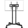 Perlegear Supporto TV da Pavimento con Ruote per TV da 32-70 Pollici | Supporto TV da Pavimento con Ruote Bloccabili, Altezza Pegolabile, incl.-15°/5°, 40 kg, VESA 100x100-400x400 mm