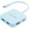 ACASIS Hub USB C 10Gbps, USB C a 4K 60Hz adattatore HDMI per laptop/MacBook | Adattatore multiporta USBC 6 in 1 con alimentazione da 100 W, adattatore da HDMI a USB C per Dell, Lenovo, Surface
