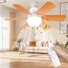 Vulaop Ventilatore da soffitto con luce e telecomando - Ventilatore da soffitto silenzioso E27 da 46 cm con 3 livelli, lampada LED dimmerabile, 3 livelli di vento, timer 2/4 ore, per la stanza (B)