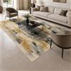Zahiali Tappeto Salotto Moderno Astratto Beige, Grigio, Oro e Nero, Lavabile in Lavatrice e Antiscivolo TPR, Pelo Corto Morbido per Soggiorno e Camera da Letto (300 x 400 cm)