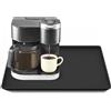 Khongoo Tappetino in silicone per macchina da caffè con bordo, 50 x 39 cm, tappetino per macchina da caffè, antiscivolo, impermeabile, compatibile con De'Longhi Magnifica, facile da pulire, nero