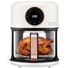 QTREIDG Friggitrice ad aria calda da 4,2 l con contenitore in vetro, Airfryer 1200 W, friggitrice trasparente senza olio, 80-200 °C, 6 programmi, touch screen, per patatine fritte, pollo, bistecca e cottura
