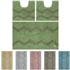 Olivo Tappeti OLIVO.shop Set Tappeti Bagno 3 pezzi in Cotone, Antiscivolo PARURE TRILOGY | Tappetini Bagno Antiscivolo, Lavabile, Diversi Colori Disponibili, 100% Cotone, Spessore: 5 mm, VERDE SALVIA