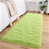 AIMECO Tappeto shaggy, a pelo lungo, 80 x 150 cm, soffice, verde chiaro e verde menta, antiscivolo, per soggiorno, camera da letto e cameretta dei bambini