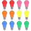 UYHGO Pacco da 12 Lampadine LED E27 Colorate, 2W Colore Lampadina, Colori Misti: Rosa, Arancione, Rosso, Giallo, Blu, Verd, per Halloween Natale Party Bar