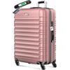 KESSER® Valigia da viaggio a guscio rigido con bilancia per valigie + etichetta per bagagli, trolley, trolley bagaglio, valigia con serratura a combinazione, 4 ruote, guscio rigido in ABS