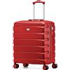 Flight Knight Valigia Da Viaggio Leggera 56x45x25 Cm Bagaglio A Mano Guscio Rigido Con Maniglia Telescopica In Alluminio 8 Ruote Spinner Serratura TSA Approvata EasyJet Jet2 Cabina