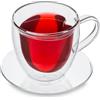 bedida Feelino 1X Tazza Da Tè In Vetro A Doppia Parete, Bicchieri Da Tè A Forma Di Cuore, 350 Ml, Bicchieri Da Tè Lavabili In Lavastoviglie, Da Tè Termici, Da Tè Con Effetto Galleggiante