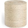 Hanse Home Jutta Pouf in iuta naturale, forma cilindrica in stile bohémien, sgabello, ottomano, pouf per soggiorno, sala da pranzo, corridoio - avorio naturale, 40 x 40 x 40 cm