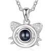 Glooraca Collana con proiezione di cane con foto personalizzata Collana con ciondolo a forma di zampa di cane Collana commemorativa per animali domestici