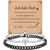 SUNSH Regalo Di Coppia,Bracciale Di Coppia,Regalo per Il Fidanzato/Fidanzata/Moglie/Marito,San Valentino Natale Anniversario Regalo Di Compleanno,Bracciale Cubano in Acciaio per Gli Uomo Donna