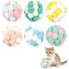 Embhlitfe 6 palline giocattolo per gatti con campanelle, morbide palline di feltro interattive per gatti, palla da gioco per gatti e giochi interni