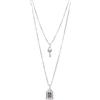 Uno de 50 Collana in lega di metallo, argento sterling, ciondoli a forma di chiave e lucchetto, Gioielli fatti a mano, Design originale