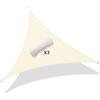 EMPOTEC Telo Triangolare Ombreggiante 3x3x3 Beige Tenda da Sole Vela Esterno Giardino Terrazzo Parasole Pretezione Solare 160 gr/m2 waterproof Protezione raggi UV pari a 30+