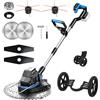 Roadtime Tagliaerba a batteria con ruota, indicatore per Makita 18V (senza batteria) | Decespugliatore Brushless, Estensibile, Testa Girevole 90° e Manico Girevole 90°, per Giardino e Prato