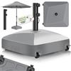 tillvex® Base per ombrellone GRAVIA e Ruote e Freni | Zavorra ombrellone riempibile 37L/56kg | Piedistallo per ombrelloni Giardino e Mercato Ø1,8-3,7m | Resistente a intemperie e UV (Grigio)