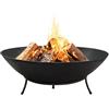 Köhko BOL à feu & Pit Marbela environ 50x50x24 cm en Acier avec 3 Pieds pour BBQ, Camping, feu de Jardin pour Charbon de Bois ou Bois avec Support