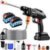 Keleef Idropulitrice ad alta pressione senza fili 3000 W - Idropulitrice ad alta pressione a batteria 21 V 2x2,0 Ah, 60 bar max - Lancia ad alta pressione portatile per auto con secchio, terrazza