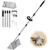 BORDRISE Rastrello spiaggia, 40cm Vaglio sabbia acciaio inox Rastrello pulci mare | Rastrello sabbia smontabile Vaglio pulci mare con ampio cestello trapezoidale e manico lungo per pulci mare spiaggia