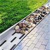 MLYAYE canaletta scolo acqua piovana Griglia di drenaggio per trincea francese ad alta resistenza per riempimento di pavimentazioni/roccia/ciottoli, kit per canalette di drenaggio per aiuole da giardino(100x