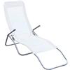 Linea Garden Friend Sdraio Basculante in Tubo di Acciaio ⌀ 25 mm e Telo in Textilene 450 gr, Colore Bianco