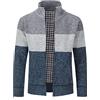 Sliktaa Uomo Cardigan Cappotto invernale foderato in pile caldo maglione cardigan | Zip frontale a costine colletto a costine fodera in caldo pile orlo e polsini filettati per abbigliamento da ufficio