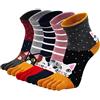 PUTUO Donna Calzini con Dita Separate, Calze con le Dita in Cotone Donna Casual Sportive Calzini, Calzini Divertenti da Donna, 36-41, 5 paia