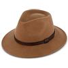 fiebig FGut Edison Traveller con cinturino in similpelle | Cappello in feltro 100% lana per uomo e donna | Comoda vestibilità leggera per tutto l'anno | Cappello in feltro di lana Made in Italy