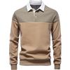 OlyljpinZ Polo da Uomo a Manica Lunga in Cotone Casual Classico Maglietta Colori a Contrasto Camicia Sportiva Chic Poloshirt Golf Tennis T-Shirt Rugby Top Primavera Autunno Estate Polo da Lavoro