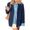 ORANDESIGNE Donna Blazer Oversize Faux Suede Giacche Lapel Collar Suede Blazer Giacca Autunno Inverno Manica Lunga Moda Scamosciata Giacche