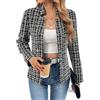 xxxiticat Blazers da donna slim fit tweed blazers a maniche lunghe, aperto, business, casual, ufficio, blazer, giacca da lavoro