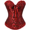 Yoisdtxc Corset da donna Plus Size Top Boned Overbust Bustier Shapewear Lingerie Floral Lace Up Trim Waist Push Up Clubwear