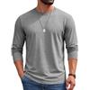 COOFANDY Maglietta Uomo Manica Lunga 100% Cotone Girocollo T-Shirt Basic Tinta Unita