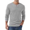 PrinStory Henley T Shirt Fur Uomo Manica Lunga Top Casual Maglione Maglietta Uomo