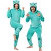 Get Trend Pokemon | One Piece Pigiama Intero Adulto in Pile, Jumpsuit Tuta Uomo e Donna con Cappuccio 3D, Onesie Costume Morbido e Caldo per Invernale, Idee Regalo Divertente per Adulti e Ragazzi