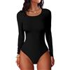 DUOEASE Body Donna Maniche Lunghe Costine Top Donna Girocollo Beige