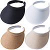 MULIMU Visiera Parasole da Donna a Tesa Larga, Protezione UV, UPF50+, con Clip, Confezione da 4, Nero, Bianco, kak, Beige, M (Taglia Unica)