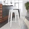 DEGHI Sgabello impilabile stile industrial in metallo bianco - Farley